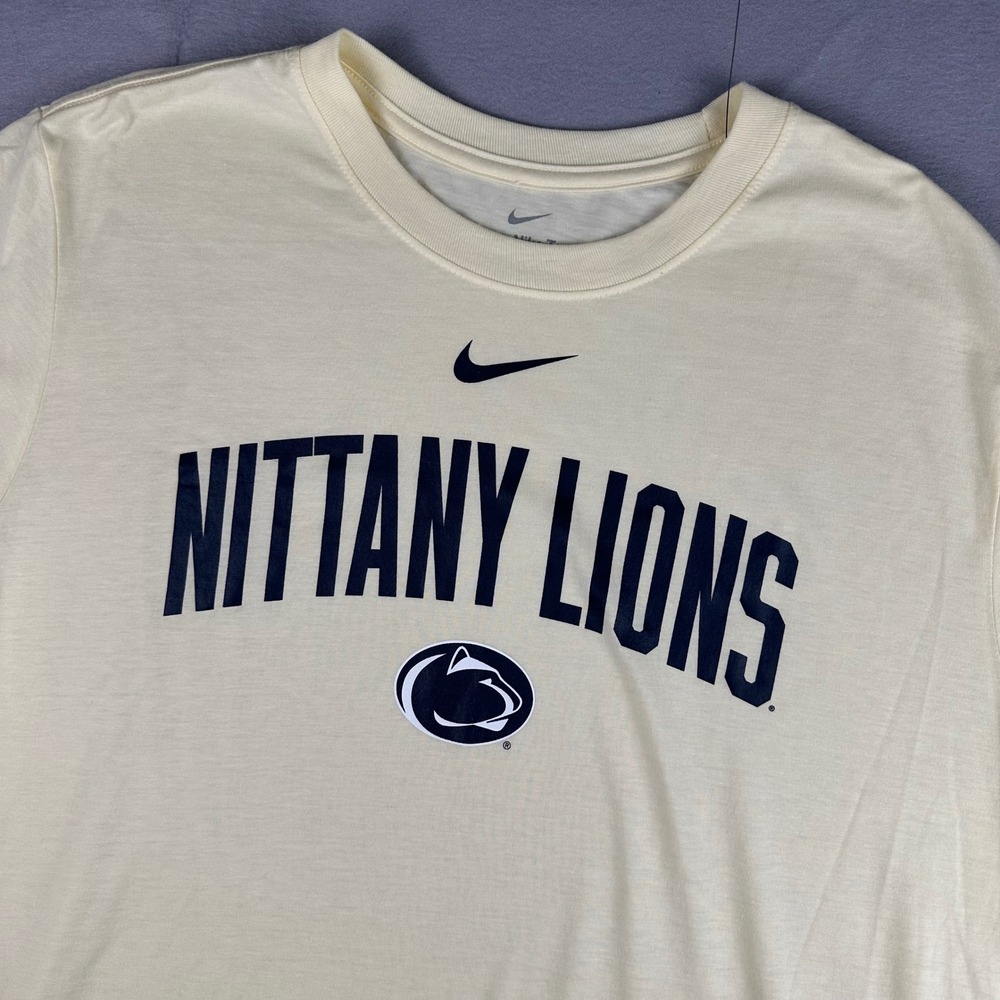 Nike Penn State Nittany Lions T-Shirt XXL Cream Short Sleeve Tri-Blend